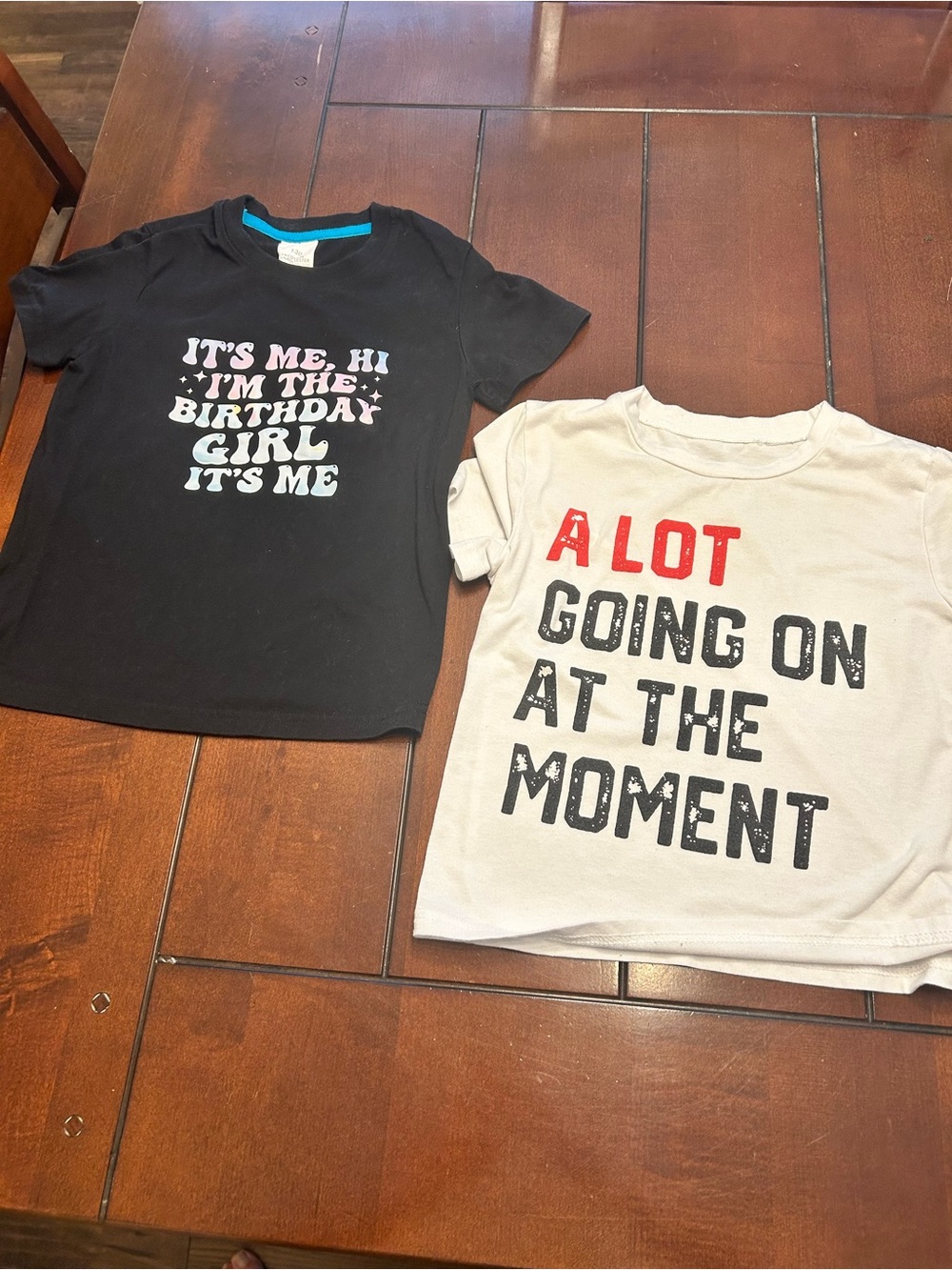 Taylor Swift themed tees. Black "Birthday Girl" Tee & A Lot On At The Moment